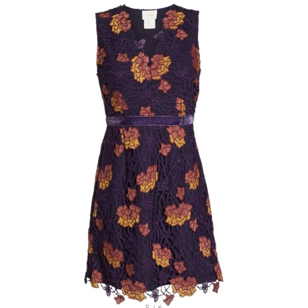 EUC Anthropologie Foxiedox Dolores Floral Crochet Dress Size 6